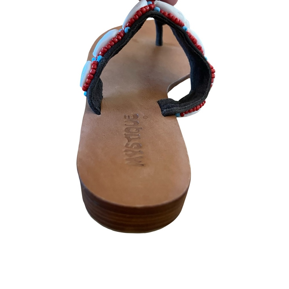 Mystique Beaded Puka Shell Sandals Women’s Sz 6 (will fit up to 6.5) Resortwear - Picture 4 of 10